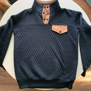 ZYIA Black Quilted Snap Pocket Sweatshirt